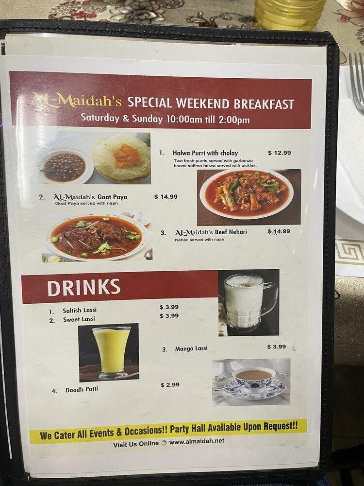 AL Maidah Pakistani & Indian Cuisine - Sacramento, CA menu_pic