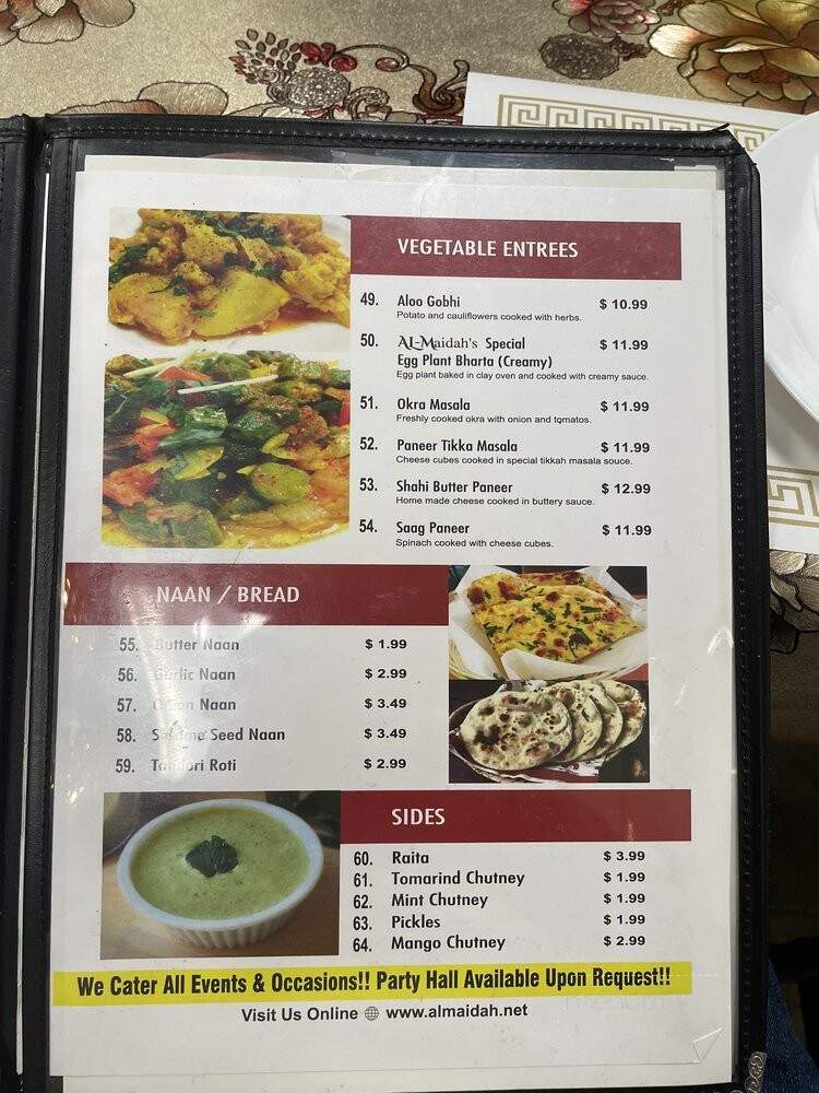 AL Maidah Pakistani & Indian Cuisine - Sacramento, CA menu_pic