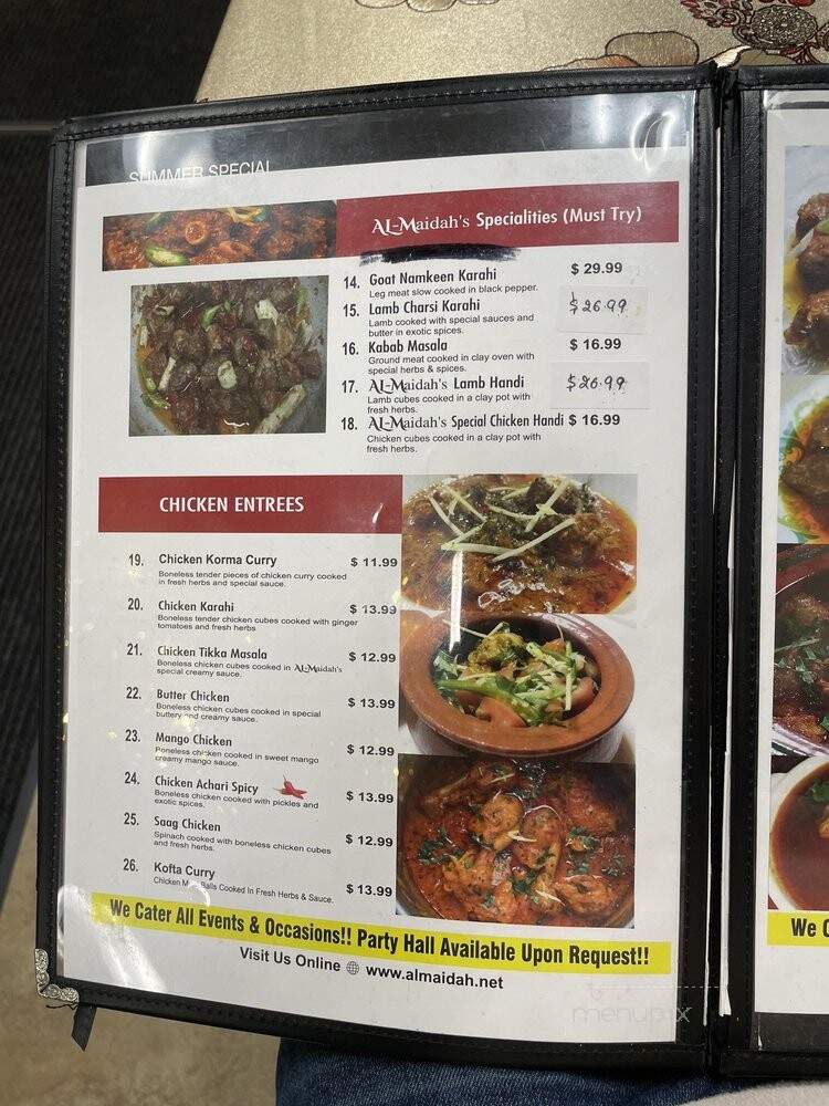 AL Maidah Pakistani & Indian Cuisine - Sacramento, CA menu_pic