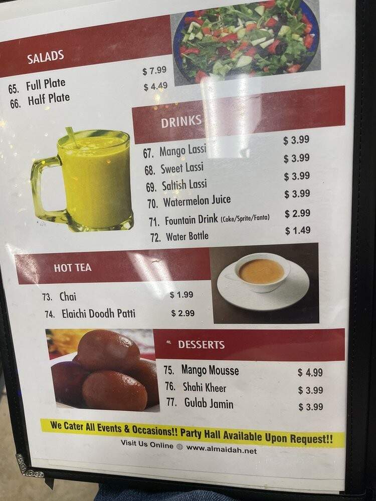 AL Maidah Pakistani & Indian Cuisine - Sacramento, CA menu_pic