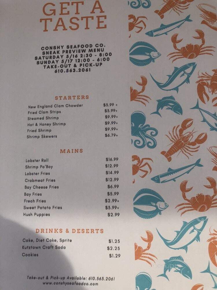 Conshy Seafood - Conshohocken, PA menu_pic