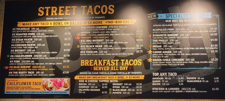 Rusty Taco - Albuquerque, NM menu_pic