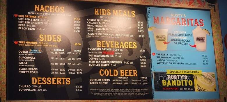 Rusty Taco - Albuquerque, NM menu_pic