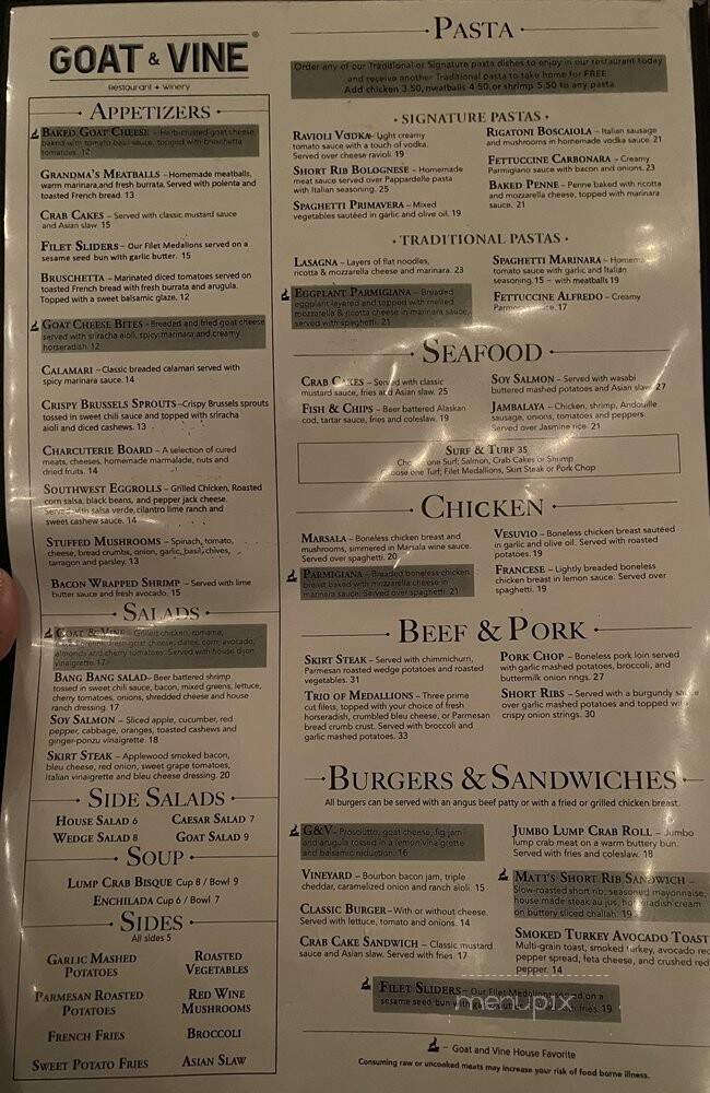 Goat & Vine - Bolingbrook, IL menu_pic