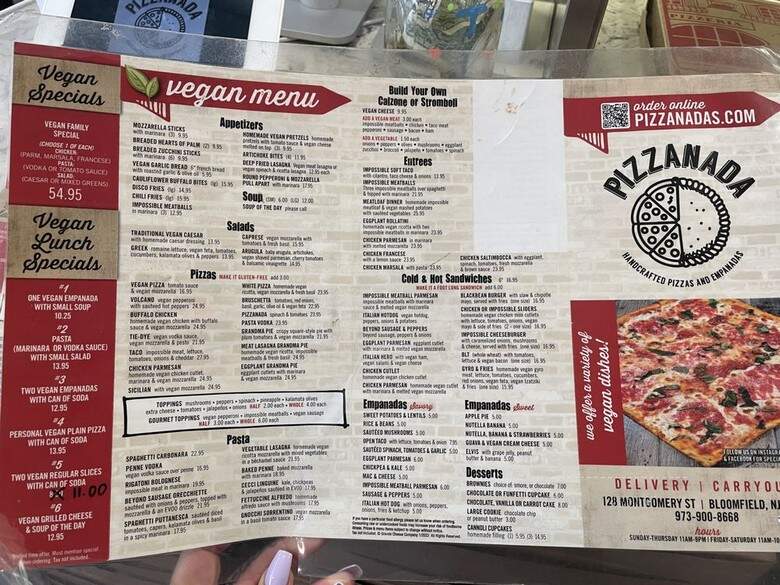 Pizzanada - Bloomfield, NJ menu_pic