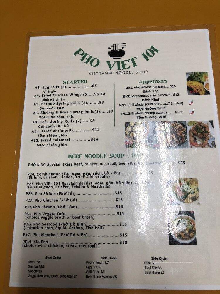 Pho Viet 101 - Clovis, CA menu_pic