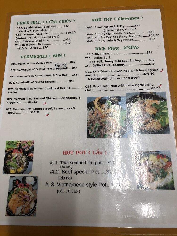 Pho Viet 101 - Clovis, CA menu_pic