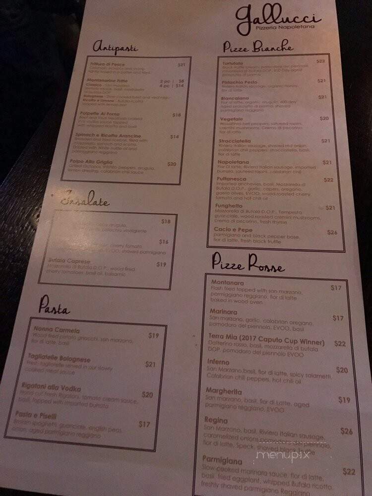 Gallucci Pizzeria Napoletana - Chicago, IL menu_pic