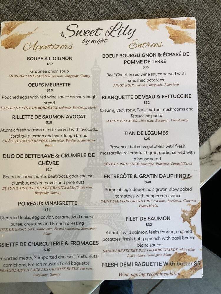 Sweet Lily Bakery - Los Angeles, CA menu_pic
