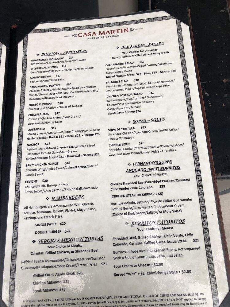 Casa Martin Authenthic Mexican - Santa Monica, CA menu_pic