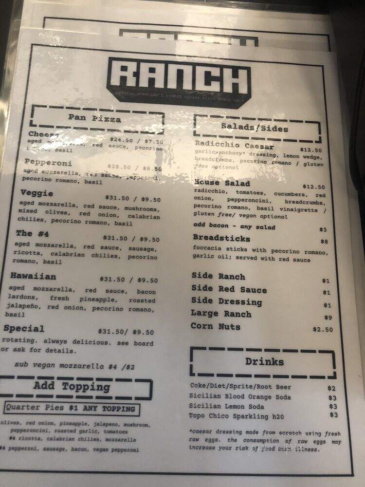 Ranch PDX - Portland, OR menu_pic