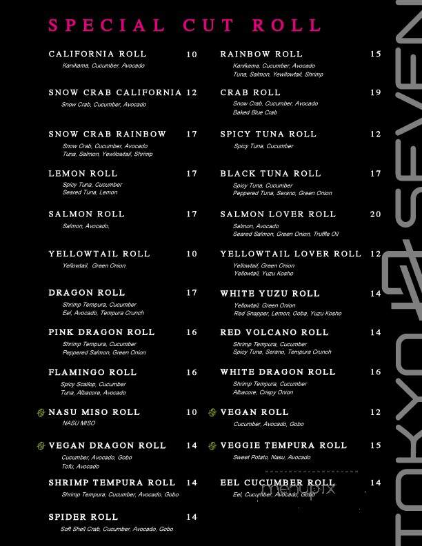 Tokyo Seven - Beverly Hills, CA menu_pic