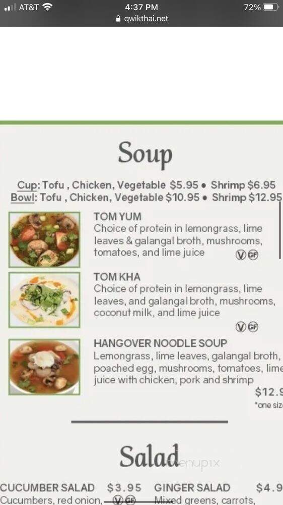 Qwik Thai - Las Vegas, NV menu_pic