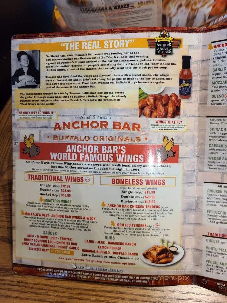 Anchor Bar Restaurant - Kennesaw, GA menu_pic