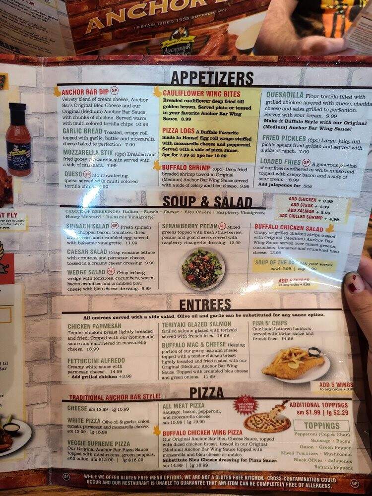 Anchor Bar Restaurant - Kennesaw, GA menu_pic