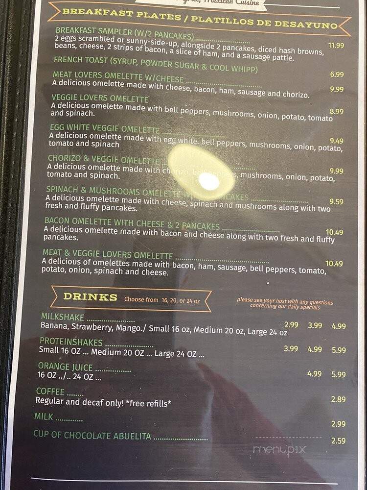 Huahuasco Grill Mexican Cuisine - Pflugerville, TX menu_pic