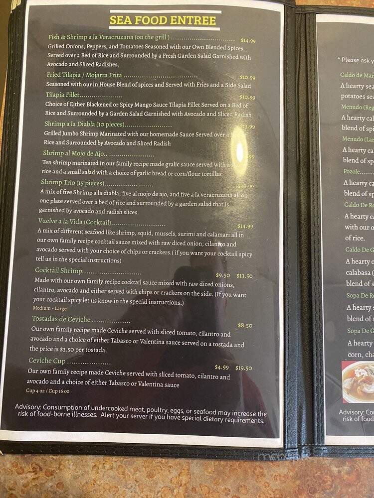 Huahuasco Grill Mexican Cuisine - Pflugerville, TX menu_pic