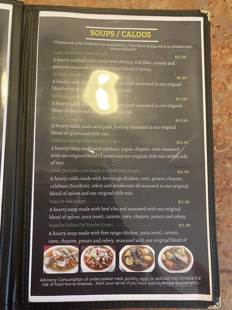 Huahuasco Grill Mexican Cuisine - Pflugerville, TX menu_pic