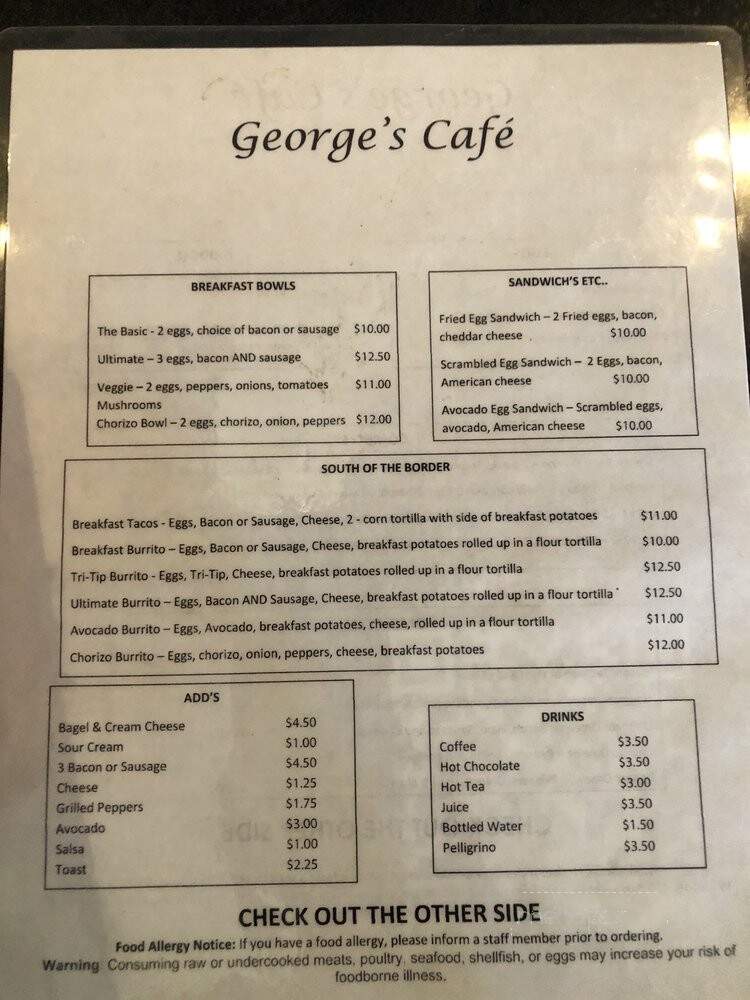 George's Cafe - West Covina, CA menu_pic