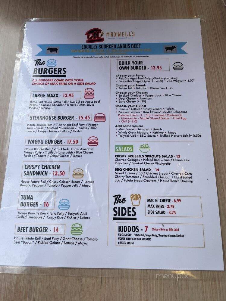 Maxwell's Burgers & Shakes - Frederick, MD menu_pic