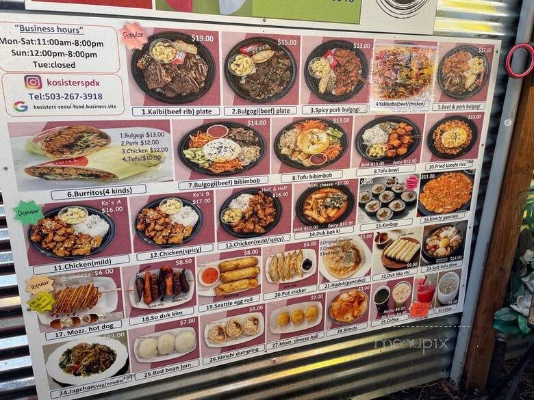 Ko Sisters Seoul Food - Portland, OR menu_pic