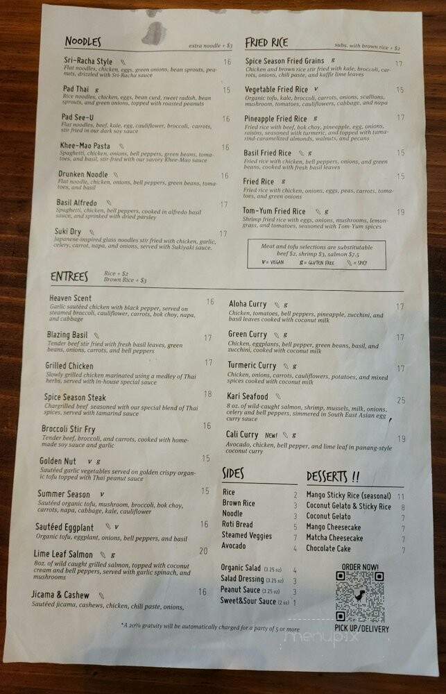 Spice Season - Glendale, CA menu_pic