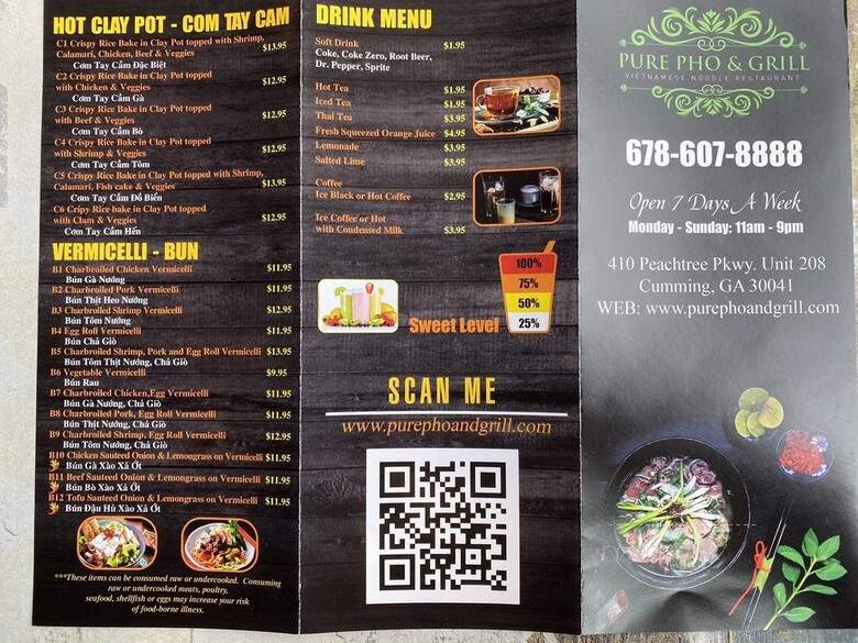Pure Pho and Grill - Cumming, GA menu_pic