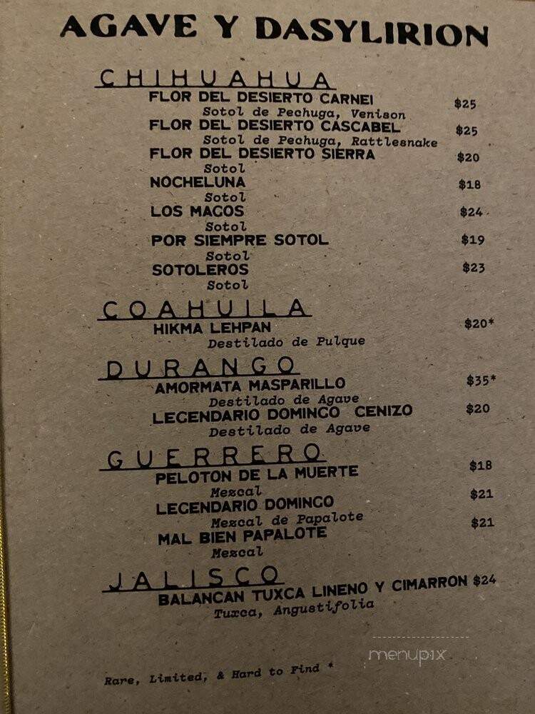 Mirame - Beverly Hills, CA menu_pic