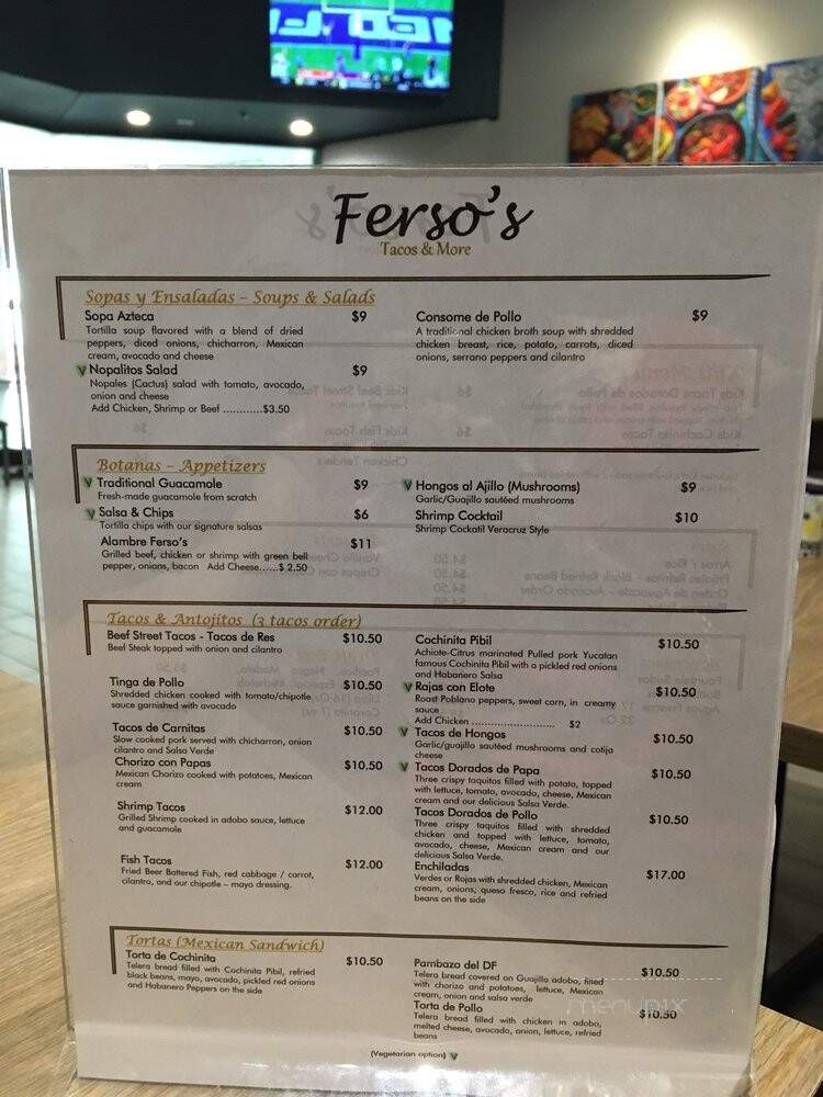 Ferso's - Katy, TX menu_pic