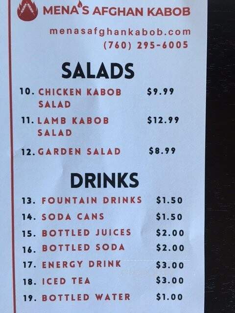 Mena's Afghan Kabob - Oceanside, CA menu_pic
