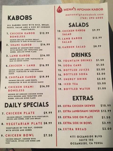 Mena's Afghan Kabob - Oceanside, CA menu_pic