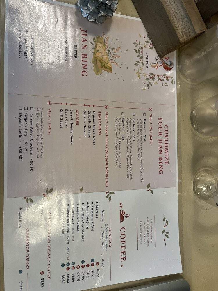 One Plus - Berkeley, CA menu_pic