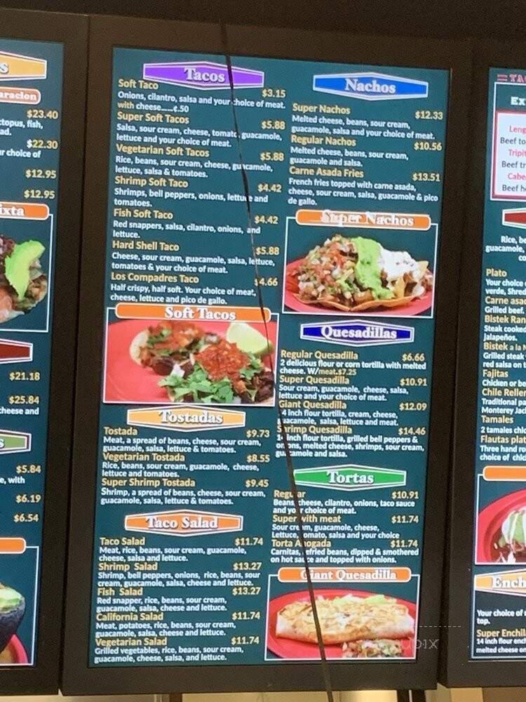 Taqueria Los Compadres - Rancho Cordova, CA menu_pic
