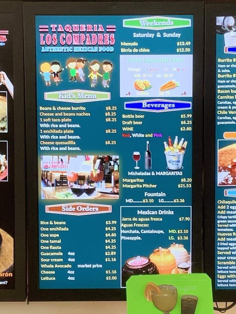 Taqueria Los Compadres - Rancho Cordova, CA menu_pic