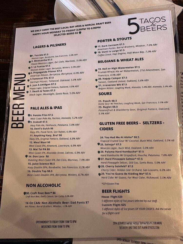 5 Tacos and Beers - Albany, CA