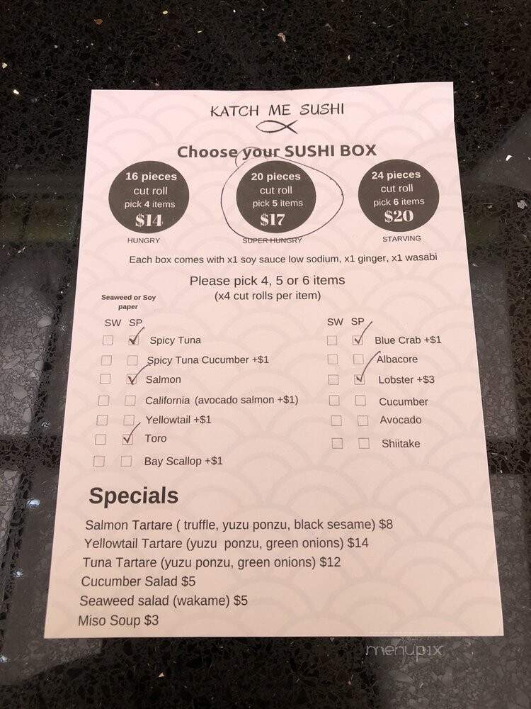 Katch Me Sushi - West Hollywood, CA menu_pic