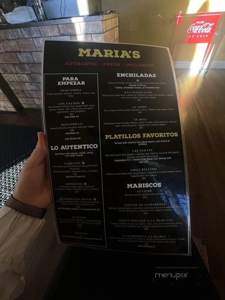 Maria's - South Lake Tahoe, CA menu_pic