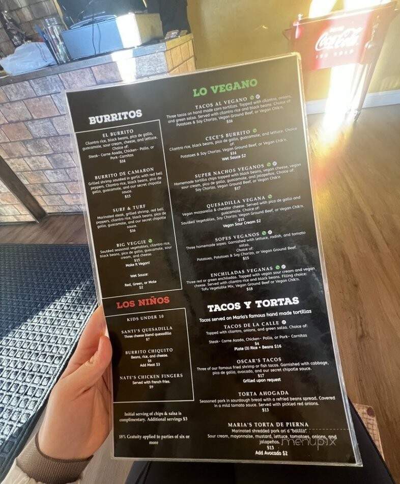 Maria's - South Lake Tahoe, CA menu_pic
