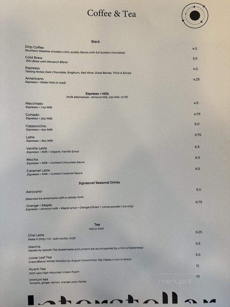 Interstellar - Santa Monica, CA menu_pic