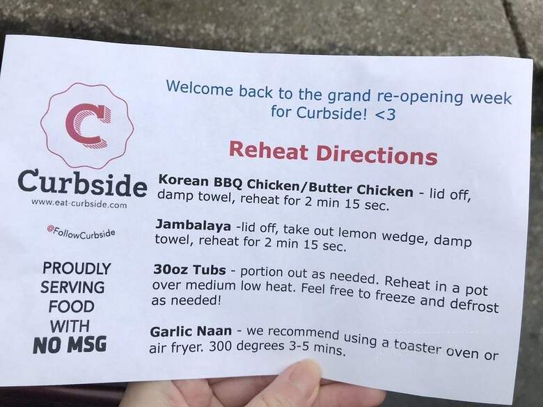 Curbside - Fremont, CA menu_pic