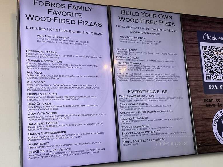 Four Brothers Wood-Fired Pizza - Clarksville, TN menu_pic