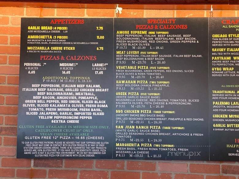 Pizza Amore Cafe - San Juan Capistrano, CA menu_pic