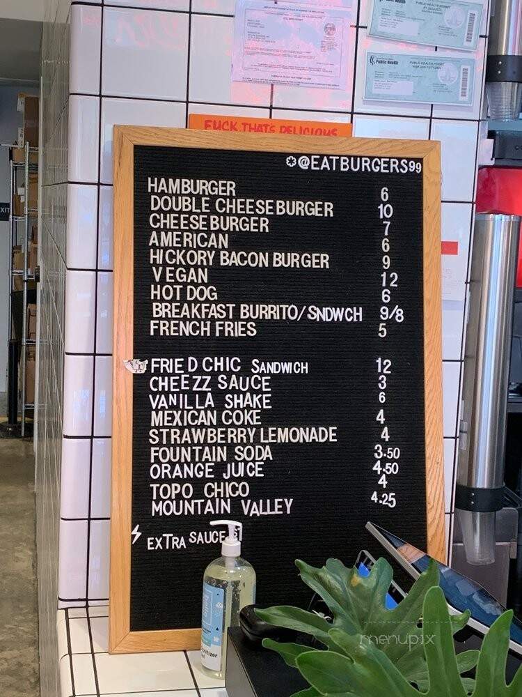 Burgers 99 - Los Angeles, CA menu_pic