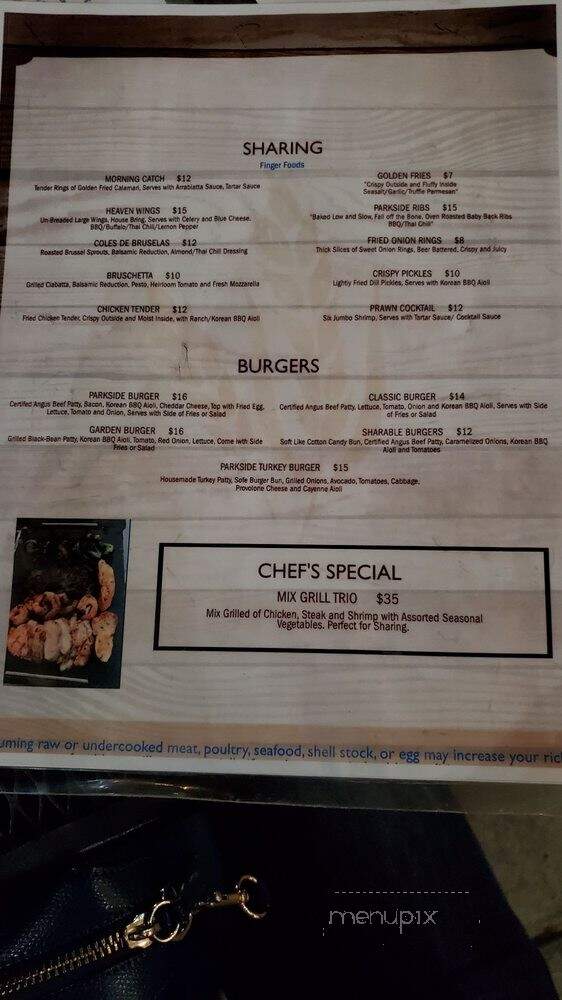 Parkside Bar & Grill - Concord, CA menu_pic