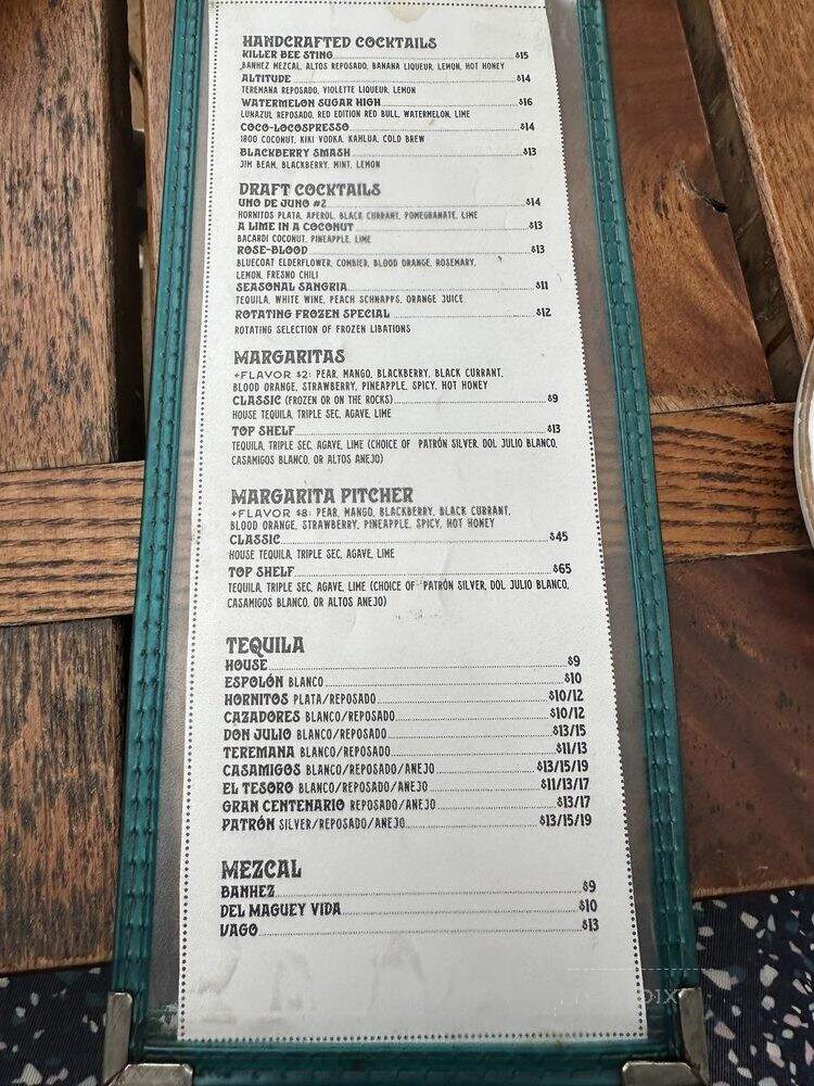 Juno - Philadelphia, PA menu_pic
