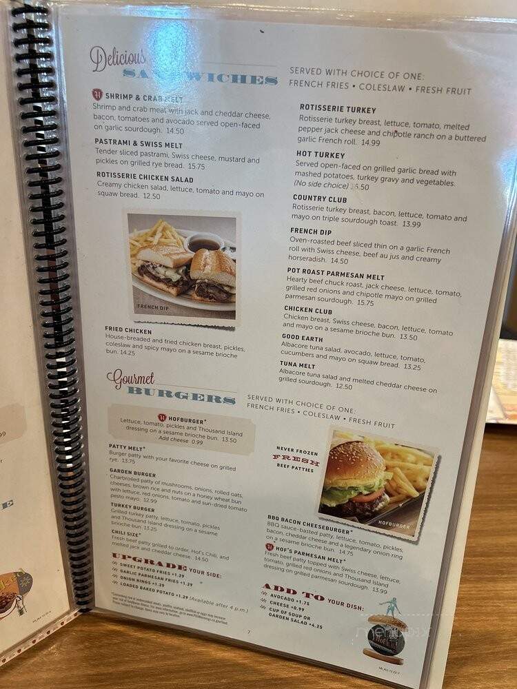 Hof's Hut Restaurant & Bakery - Seal Beach, CA menu_pic