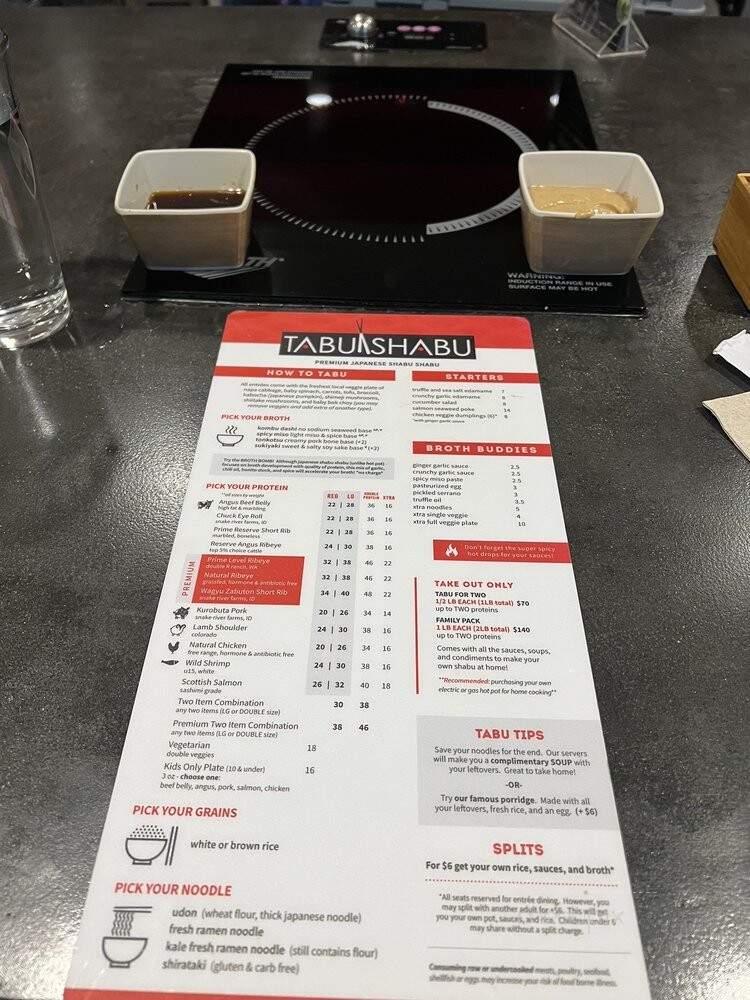 Tabu Shabu North Park - San Diego, CA menu_pic