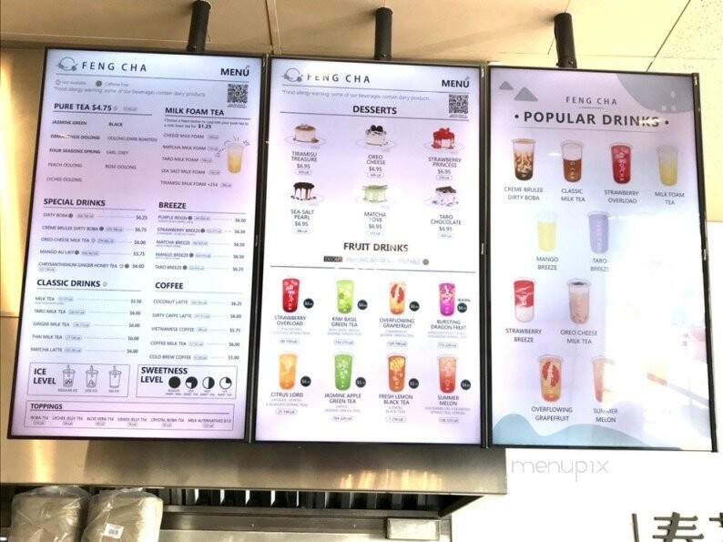 Feng Cha Teahouse - Burlingame, CA menu_pic