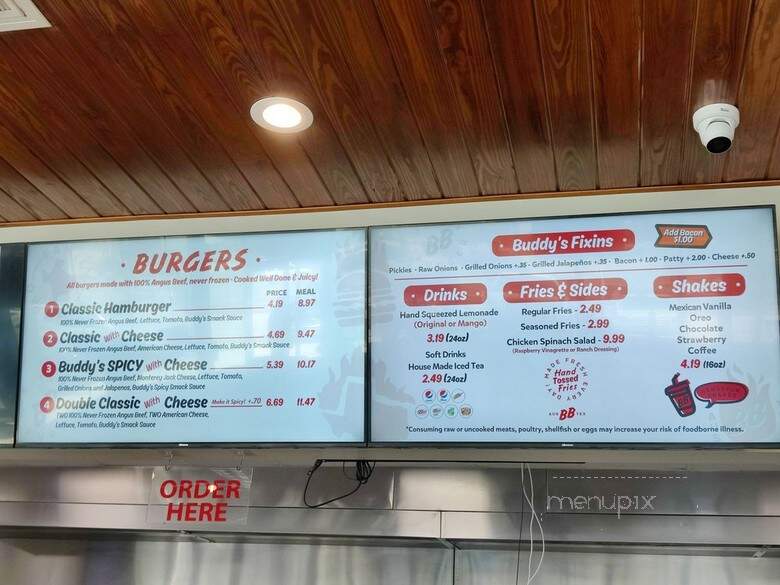 Buddy's Burger - Austin, TX menu_pic