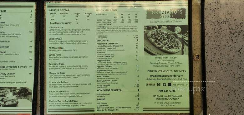 Graziano's Pizzaria - Oceanside, CA